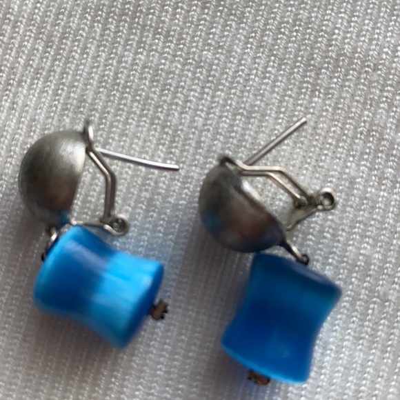 Blue and Silver handcrafted necklace and earrings - Picture 8 of 9